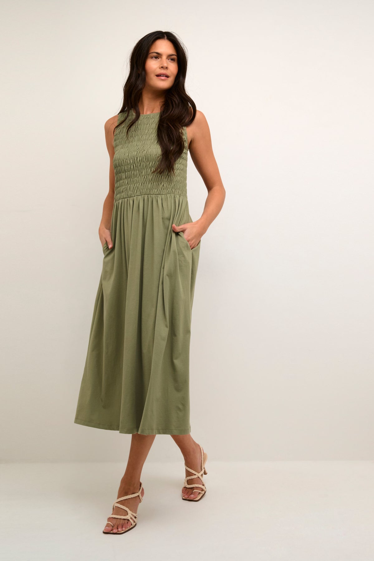 Cream- Lula Jersey dress