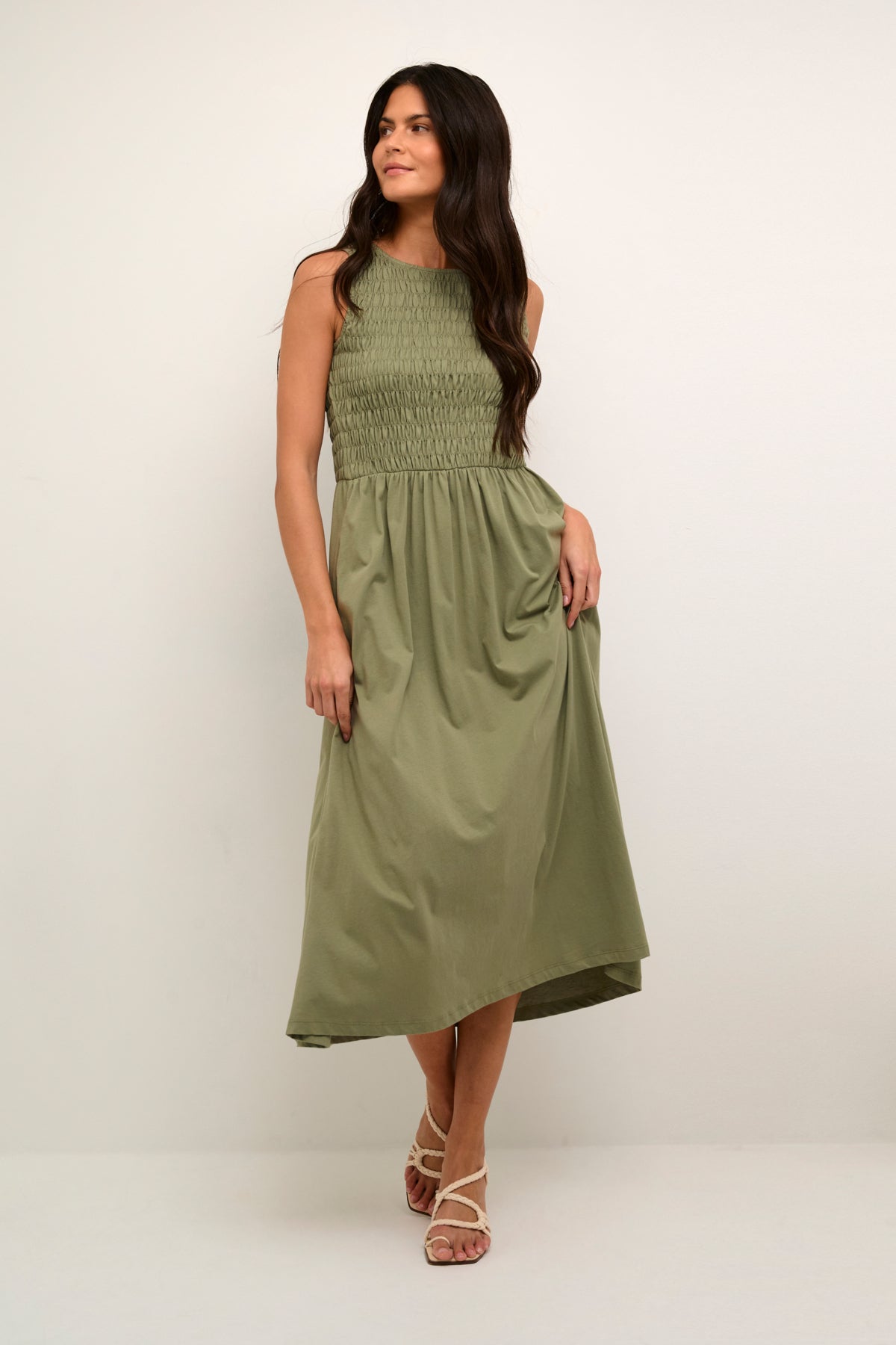 Cream- Lula Jersey dress