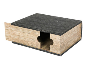 Vinbox flätad läder